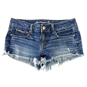 American Eagle Mid Rise Denim Shorts Size 2